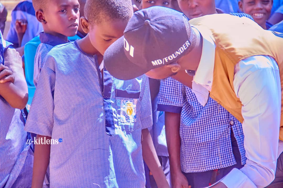 KDI presenter addressing students at the Malaria Sensitization and Prevention Outreach event